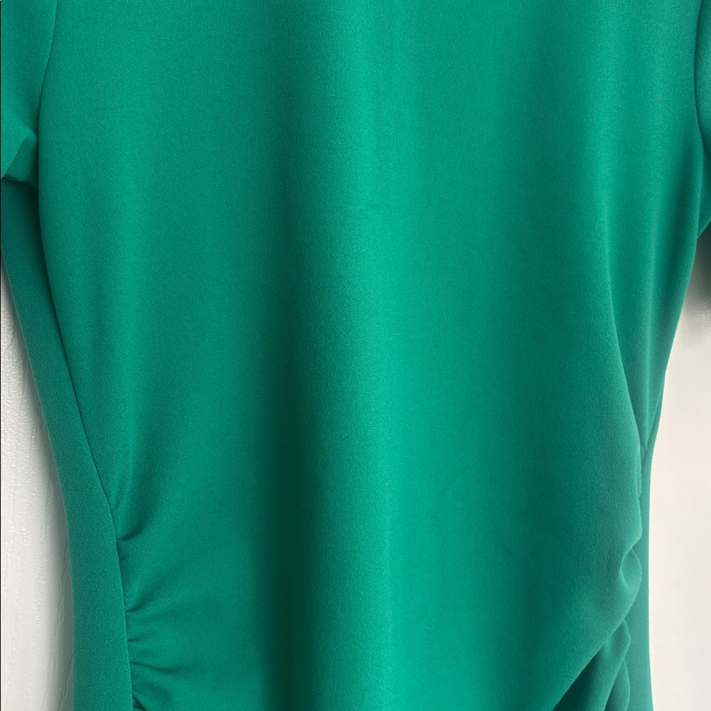 Zara ruched waist emerald green midi dress - Picture 5 of 13